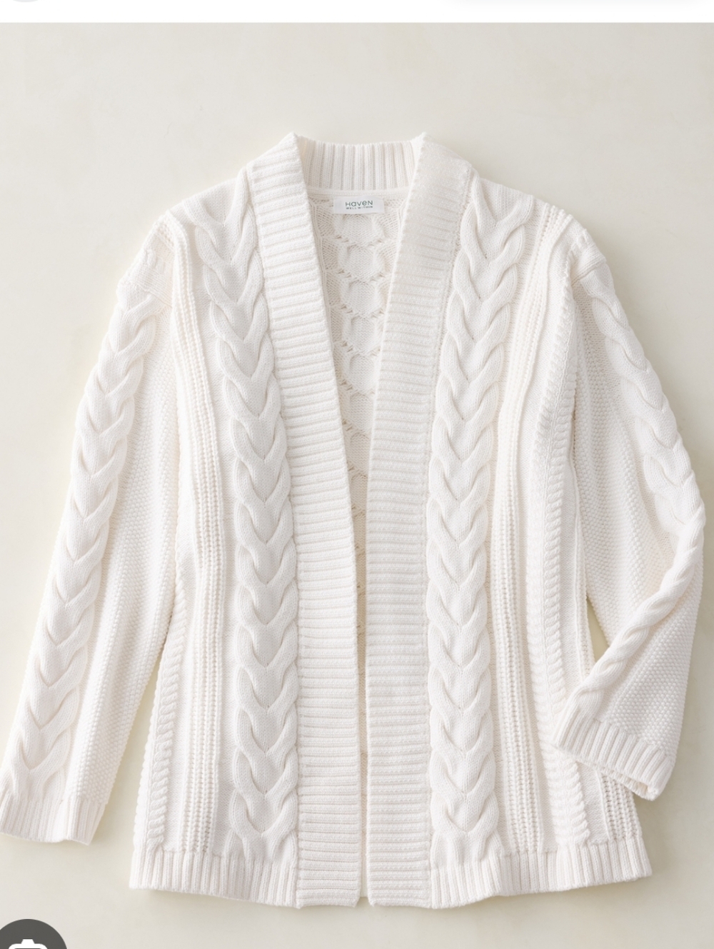 Haven Well Within  Organic Cotton Mixed Cable Cardigan